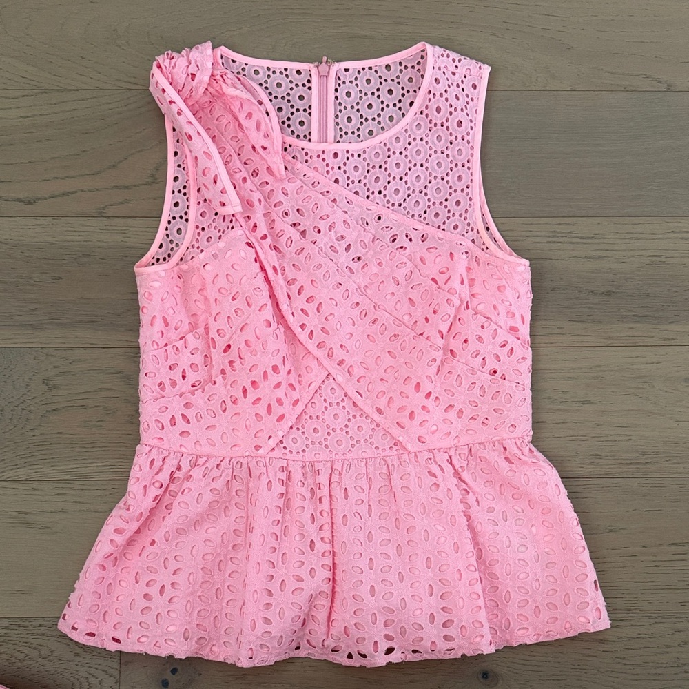 Lilly Pulitzer Pink Eyelet Sleeveless Top